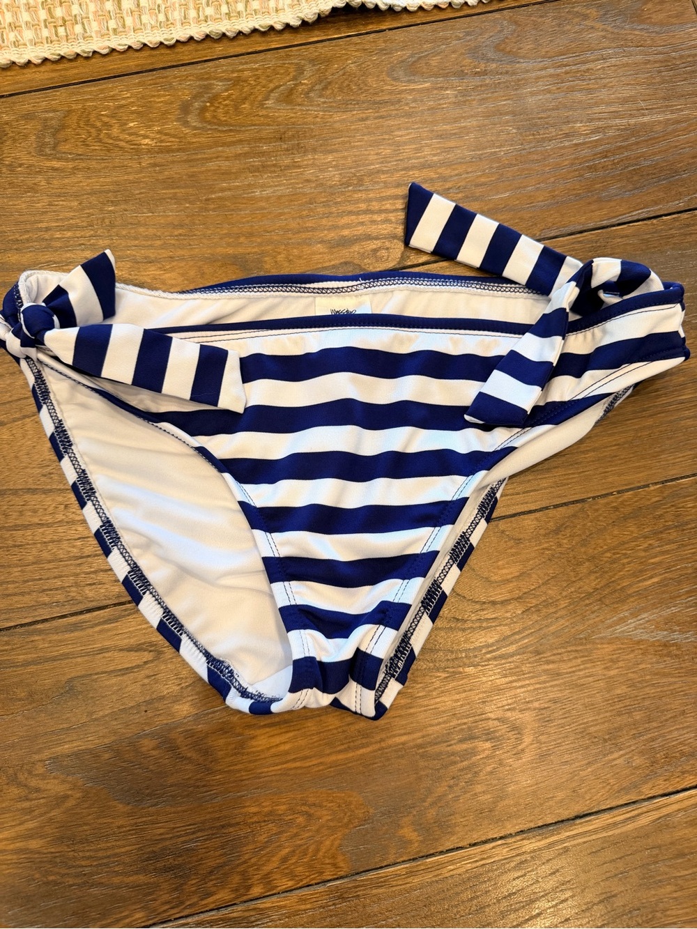 Mossimo Supply Co. Navy and White Striped Bikini Bottoms